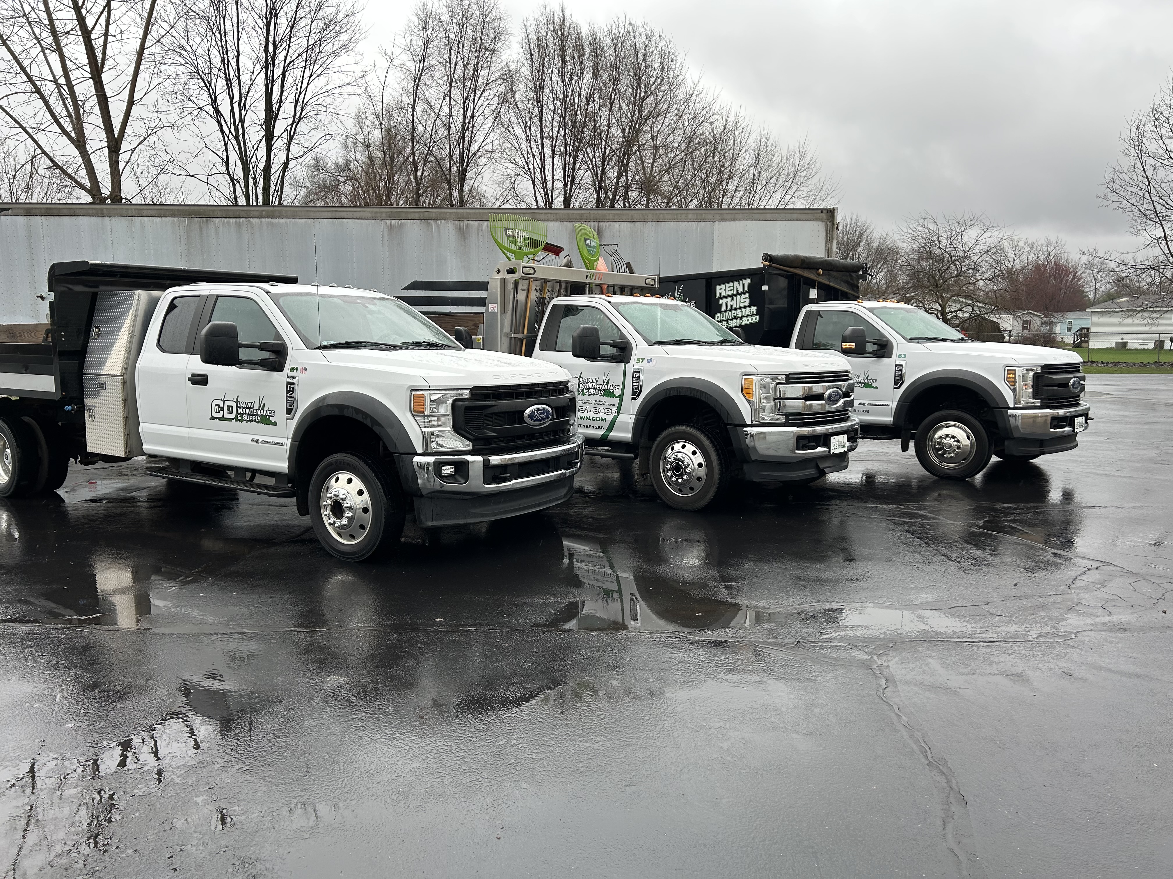 Ford dump trucks detailed and ready for work
